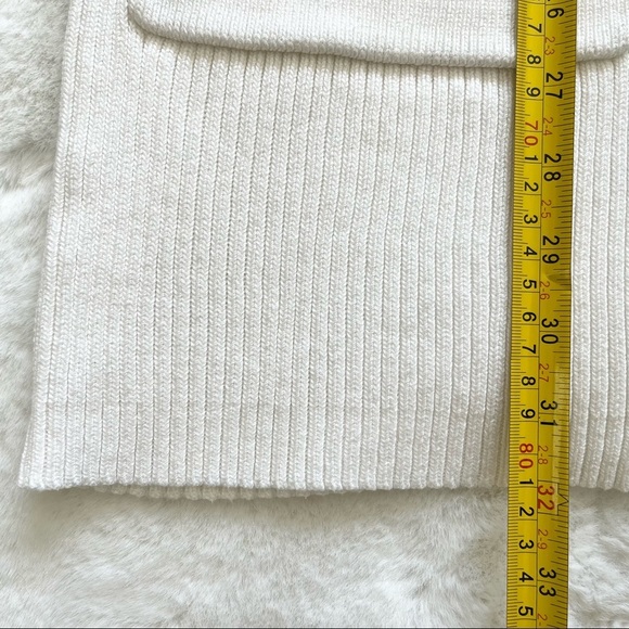 RODEBJER White Ribbed Crew Neck Dress w/ Front Patch Pockets Size Small - Picture 9 of 10